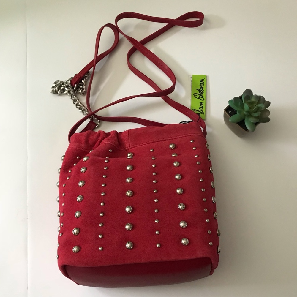 SAM EDELMAN SUEDE CROSSBODY WITH STUDS